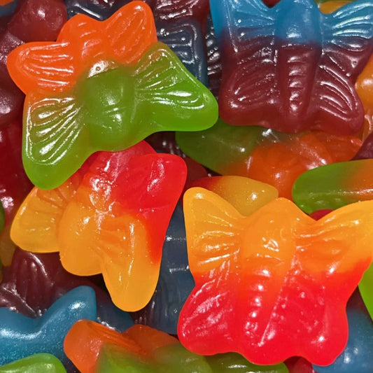 Papillons Lisses Saveur Fruité – Bonbons Gélifiés Halal – Damel – 100g