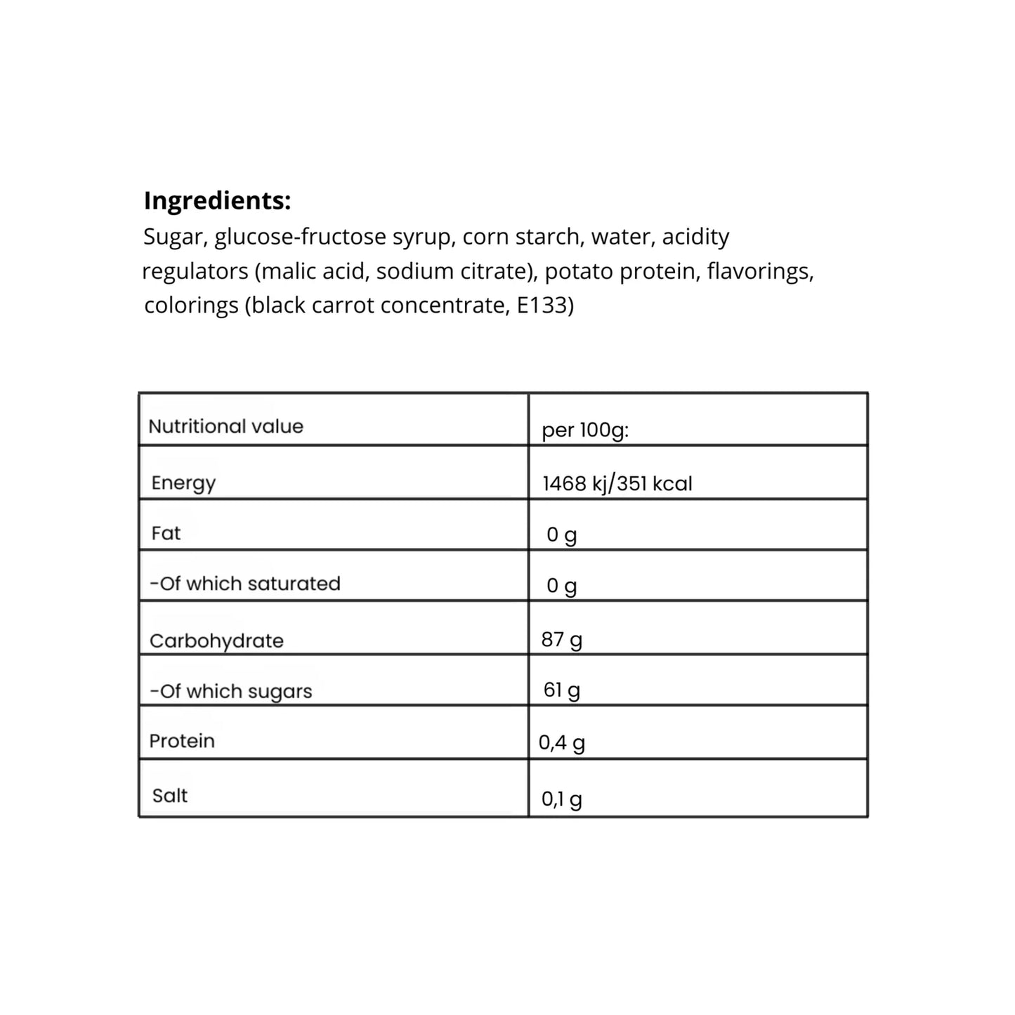 Bubs bubble gum -100g