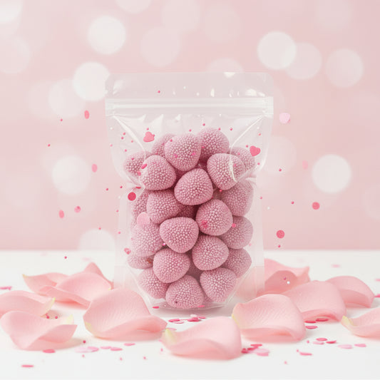 Mûres Perlées Saveur Fraise – Bonbons Gélifiés Halal – Dulceplus – 100g