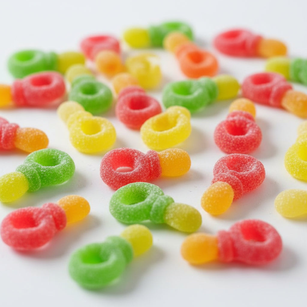 Tétines Fruits Sucrées – Bonbons Gélifiés Halal Acidulés – 100g