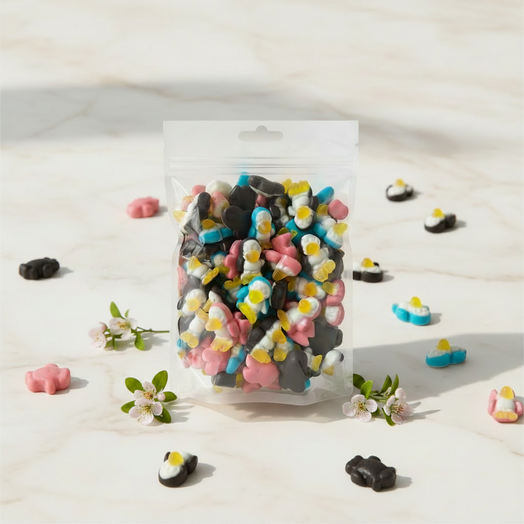 Pingouins 3D Assortis – Bonbons Gélifiés Fruités – Trolli – 100g