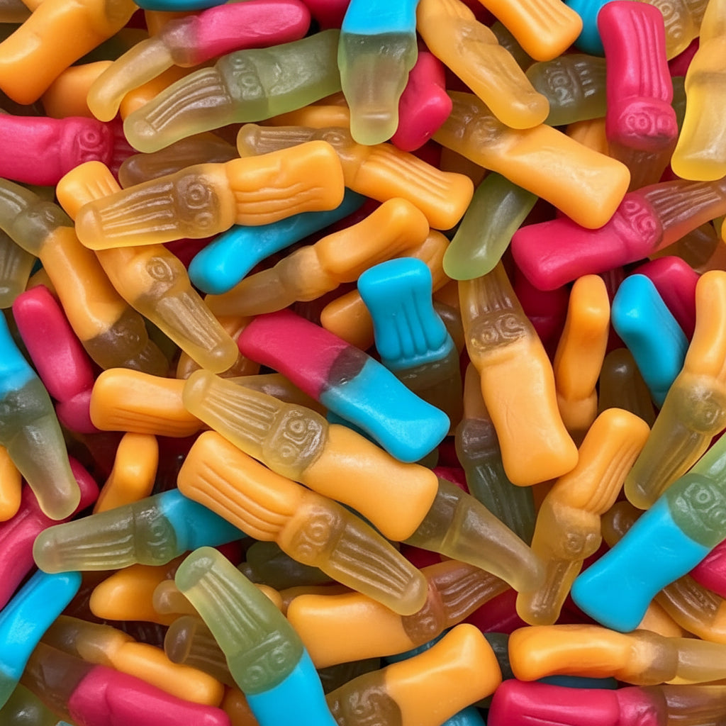 Bouteilles Multicolores Lisses – Bonbons Gélifiés Halal – Damel – 100g