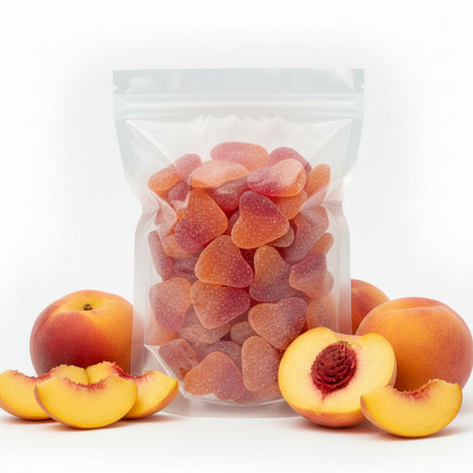 Cœurs Pêche Sucrés – Bonbons Gélifiés Halal – 100g
