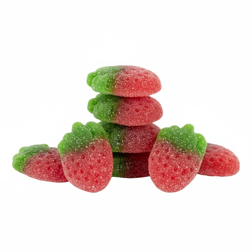 Fraises des Bois Acides Dulceplus — Bonbons Gélifiés Halal 100 g