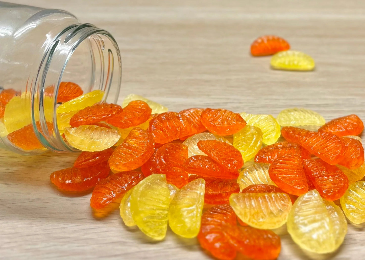 BONBON MIX ORANGE ET JAUNE 100GR PREPARATION EN LIVE
